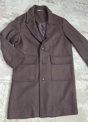 Трендовое шоколадное пальто zara oversize
