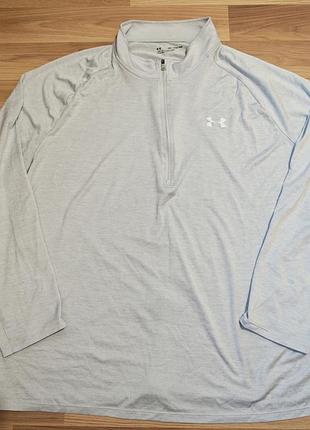 Лонгслів на блискавці under armour, розмір 3xl, сірий