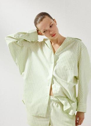 Бавовняна асиметрична оверсайз сорочка zara