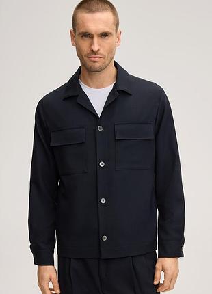 Фірмовий овершот сорочка куртка windsor lavoro modular virgin wool overshirt in navy