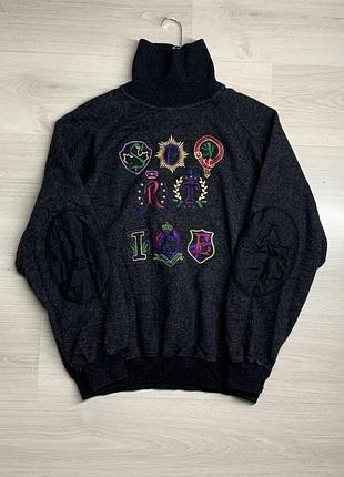 Чоловічий вінтажний вовняний светр iceberg sport ice 1991 made in italy унікальна колекційна річ рідкісний дизайнерський luxury vintage розмір l–xl