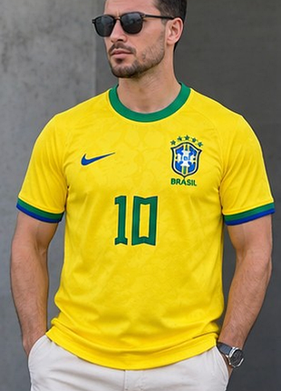 Футболка сборной бразильяны nike dri-fit neymar jr No10 176 см желтая