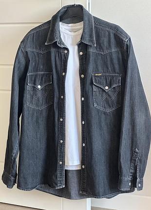 Чоловіча сорочка wrangler authentic western, 100% cotton, m/l