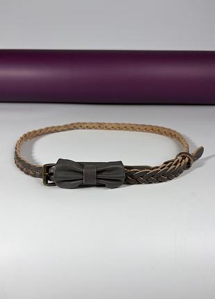 Genuine leather  дитячий плетлений ремень / пасок з декоративним бантиком