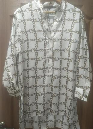 Блузка туника атлас zara m