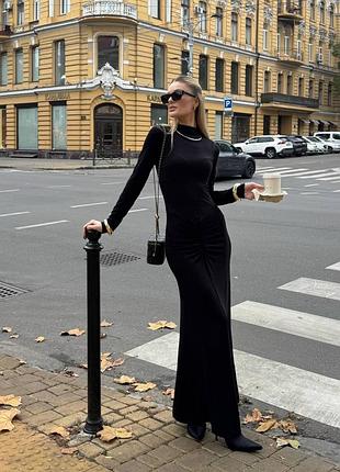 Длинное женское платье из вискозы