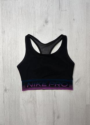 Жіночий спортивний бра nike pro (cj0711-010) чорний топ розмір s