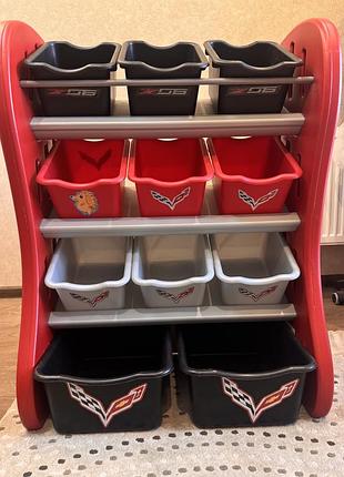 Пластиковий комод (органайзер) для іграшок step2 corvette room organizer (модель 824000), виконаний у стилістиці general motors corvette.