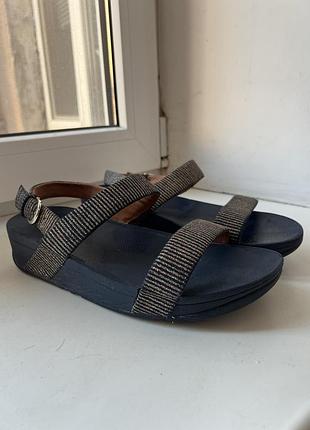 Босоніжки жіночі fitflop сині з блискітками 41