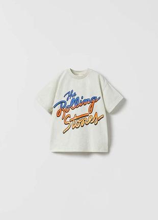 Крута стильна бавовняна футболка oversize rolling stones на 4/5р zara