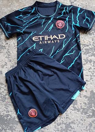 Детская футбольная форма. manchester city 23/24 комплект шорты футболка 140-150