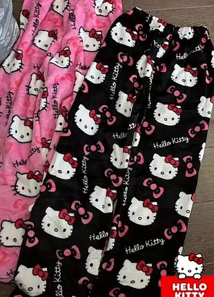 Штани hello kitty y2k рржеві та чорні лолита