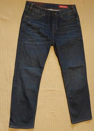 Брутальные тяжелые темно-синие х/б джинсы cross jeanswear германия / турция 32/ 32