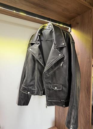 Куртка чоловіча zara чорна косуха