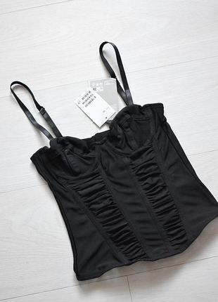 Чорний топ-корсет xs h&m