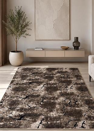 Ковер коричневый универсальный 2.0x3.0 м на резиновой основе soft brown трещины 11147-1