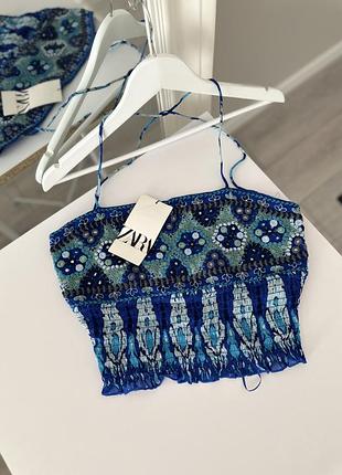 Топ zara абстрактний принт