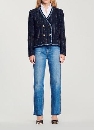 Sandro tweed double-breasted jacket твідовий двобортний жакет піджак