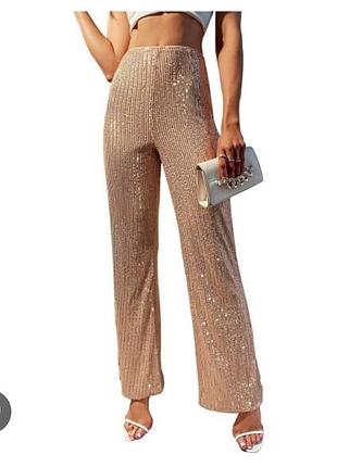 Брюки клеш с пайетками бренда asos