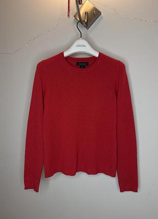 Червоний кашеміровий джемпер tahari • 100% 2-ply cashmere • xs–s