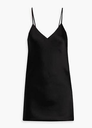 Нічна сукня плаття сорочка пенюар пен'юар чорна чорний mini slip dress комбінація фуксія чорний в стилі вікторія сікрет на брителях