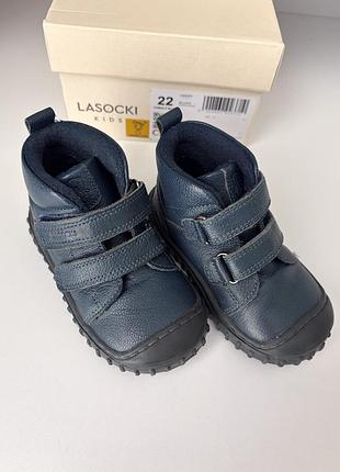 Демісезонні черевики дитячі lasocki kids pluto 22 розмір, сині, шкіряні, для хлопчика, на липучках