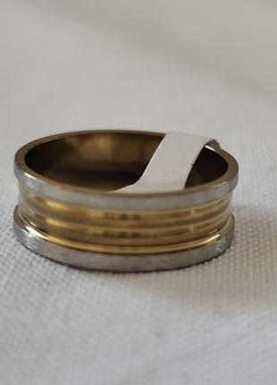 💍 двоколірна каблучка, 19 розмір
