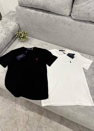 Футболка polo ralph lauren | 100% бавовна | біла / чорна | s–xl