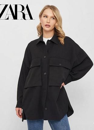 Плотна рубашка zara демісезон верхній одяг куртка zara оверсайз