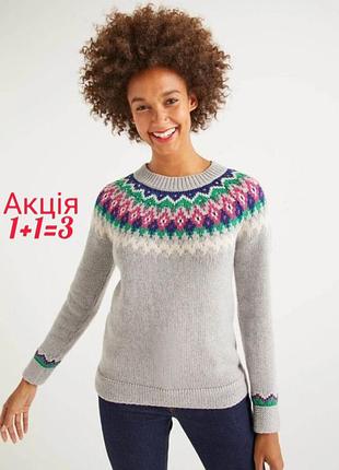 Шерстяной вязаный свитер boden emma fair isle кофта джемпер