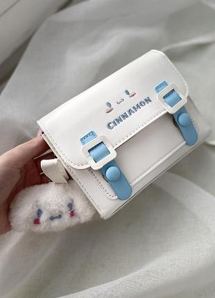 Нова біла сумочка 17×14 см з блакитними деталями 🤍🩵