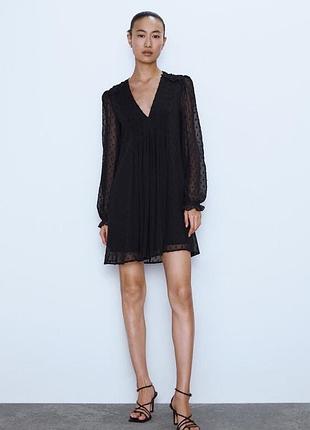Шифонова вільна сукня zara «мушка» плаття zara