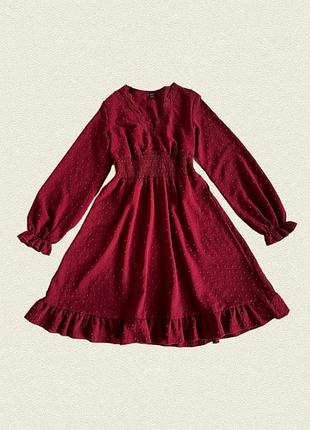 Сукня burgundy swiss dot dress