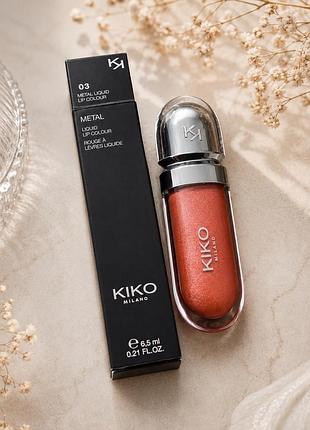 Kiko milano metal liquid lip colour №03 copper — металева рідка помада ✨