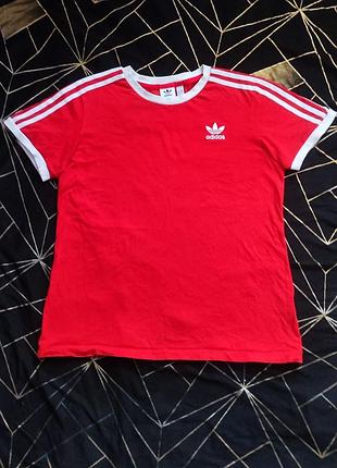 Красная футболка adidas, размер m, мужской, хлопок