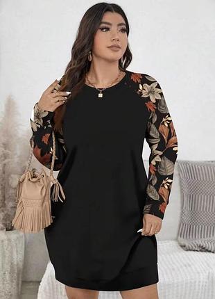🥰сукня худі в осінній принт shein 4xl