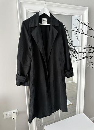 Бавовняний тренч zara плащ коттоновий