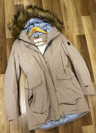 Тепла зимова парка merrell з хутром, бежевого кольору