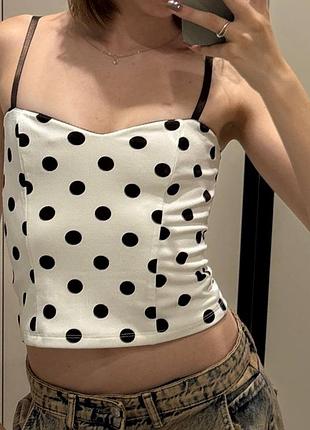 Топ у горошок від zara