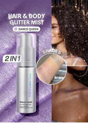 Sheglam disco twist hair &amp; body glitter mist dance queen - блестки-спрей для волос и тела (6254)