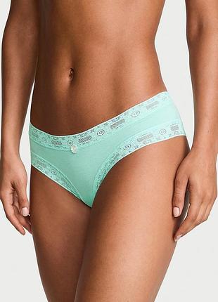 Бавовняні трусики з мереживним оздобленням victorias secret