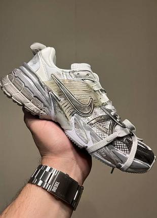 Nike v2k runtekk white silver custom 4