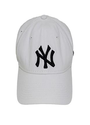 Оригінальна бавовняна кепка / бейсболка new era 9forty new york yankees ny білого кольору | розмір one size | 100% бавовна