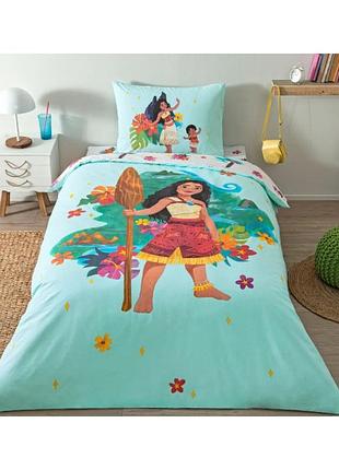Підліткова постільна білизна tac disney moana ранфорс напівторна на гумці