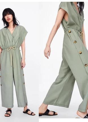 Zara комбинезон женский xs оливковый 160/80 cm