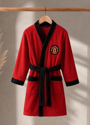 Дитячий флісовий халат manchester united манчестер юнайтед 110 см 4–5 років