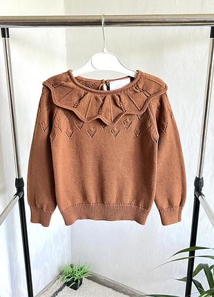 💫светрик з обʼємним комірцем в трендовому кольорі від dolly wears на 4-5 років, 104-110 см.