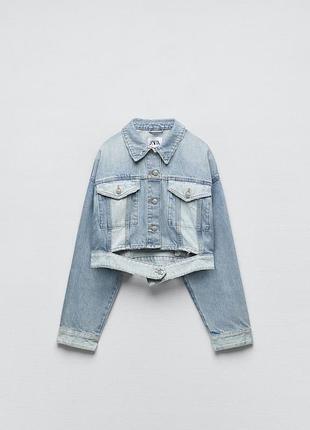 Джинсова куртка zara голуба джинсовка