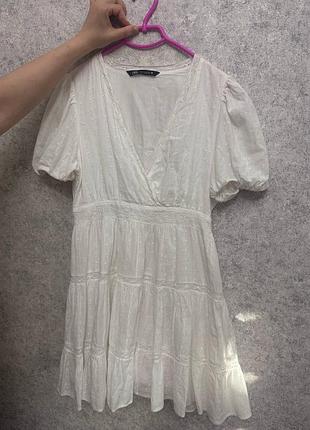 Біла коротка сукня zara