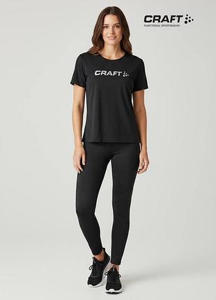 Оригинальная женская спортивная футболка craft размер l xl черная влагоотводящая майка крафт вело футболка чёрная для бега зала тренировок а1